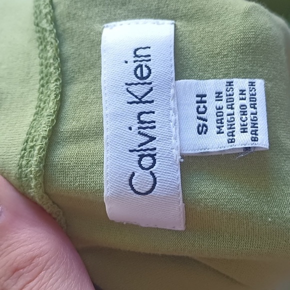 Calvin Klein vintage retro style fern green blouse size S - Picture 7 of 7